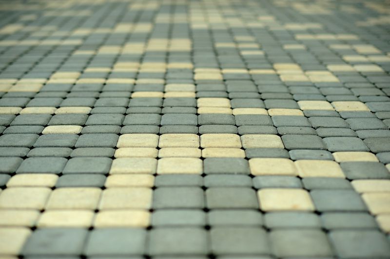 Paver patio with intricate pattern