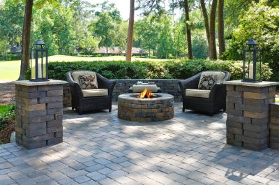 Fire Pit Area with Pavers